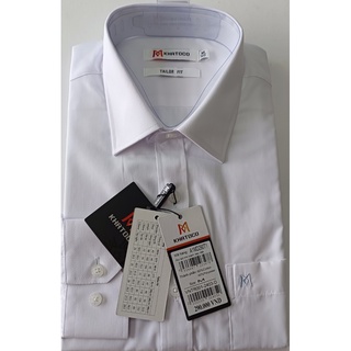 Khatoco- Áo sơ mi trắng dài tay Khatoco form Tailor Fit mát mịn từ sợi Cotton
