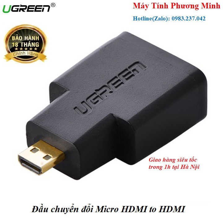 [Mã ELHACE giảm 4% đơn 300K] Đầu chuyển đổi Micro HDMI to HDMI chính hãng cao cấp Ugreen 20106