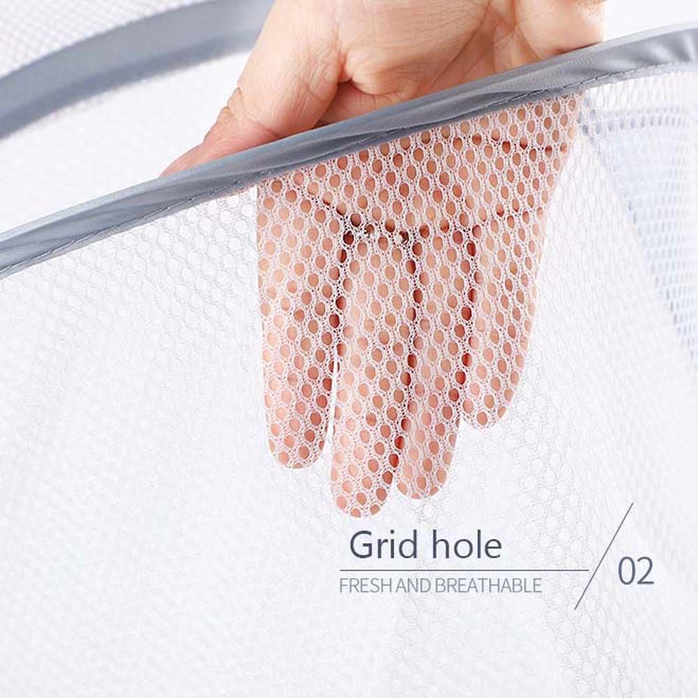 Túi lưới thoáng khí đựng quần giặt có thể gấp gọn treo tường nhà tắm tiện lợi