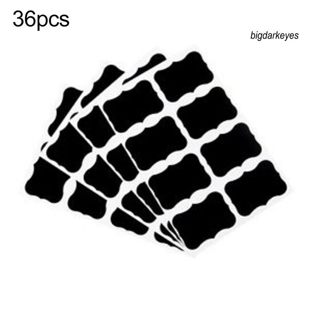 Set 36 Miếng Dán Nhãn Màu Đen Chống Nước Dùng Để Trang Trí Lọ Trong Nhà Bếp