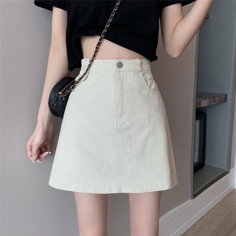 Quần Jean Giả Váy Chữ A Công Sở Xinh Có Quần Trong