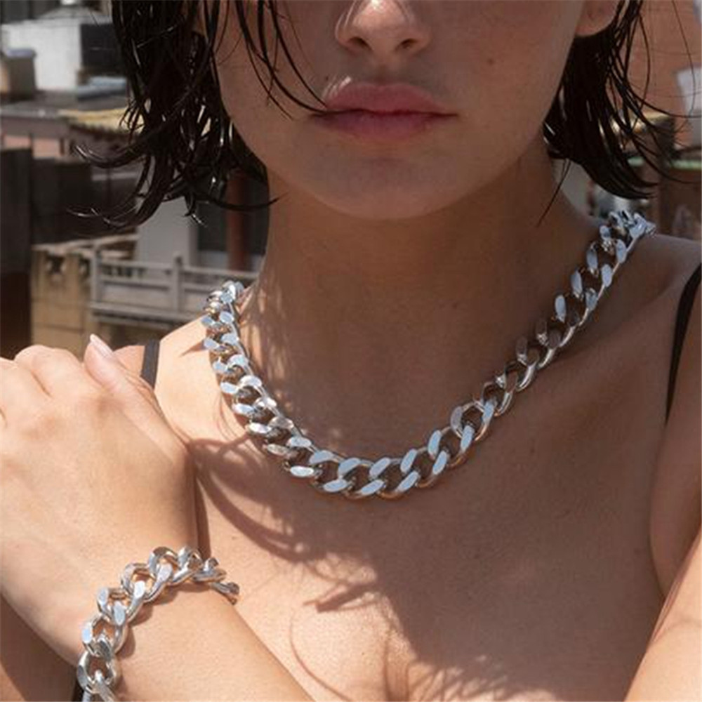 Vòng Cổ Choker Hợp Kim Nhôm Phong Cách Hip Hop Cho Nữ