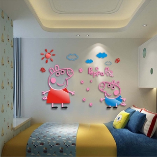 Miếng Dán Tường Trang Trí Hình Heo Peppa Đáng Yêu