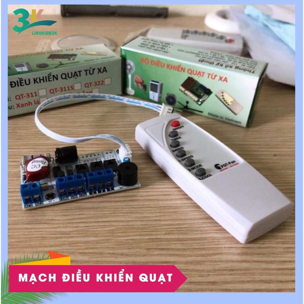 Mạch điều khiển quạt điều hòa , quạt phun sương QT-322 (Bao gồm mạch và điều khiển).