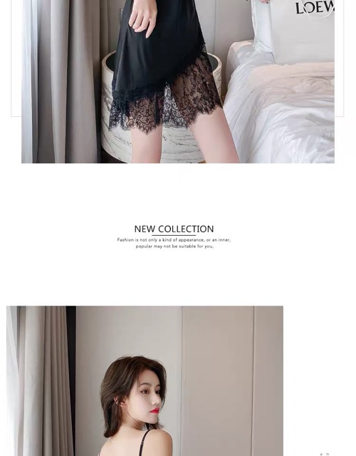 (46-65kg ) Sx 692 váy ngủ lụa satin phối ren -đồ ngủ cao cấp -KellyWang | BigBuy360 - bigbuy360.vn