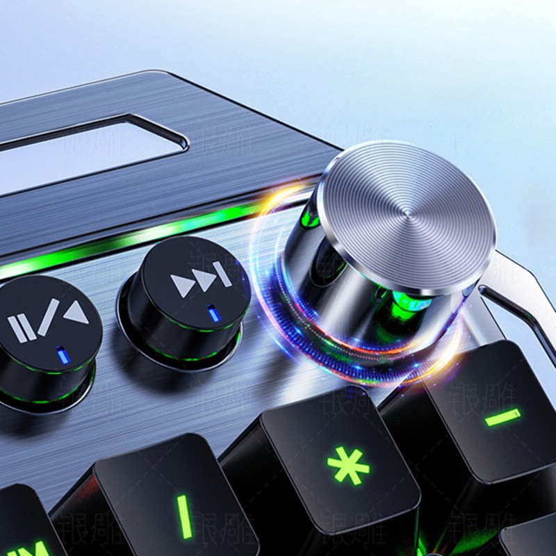 Bàn Phím Chơi Game Zzzx 104keys Usb 7 Màu Rgb Bằng Hợp Kim Nhôm Kèm Giá Đỡ Điện Thoại