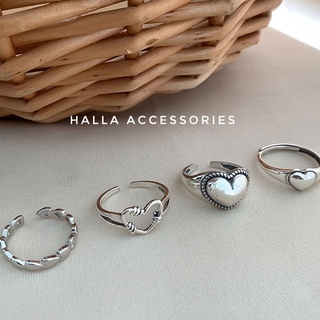 Nhẫn Nữ phủ Bạc S925 Silver Heart Freesize HALLA [Nhiều mẫu]