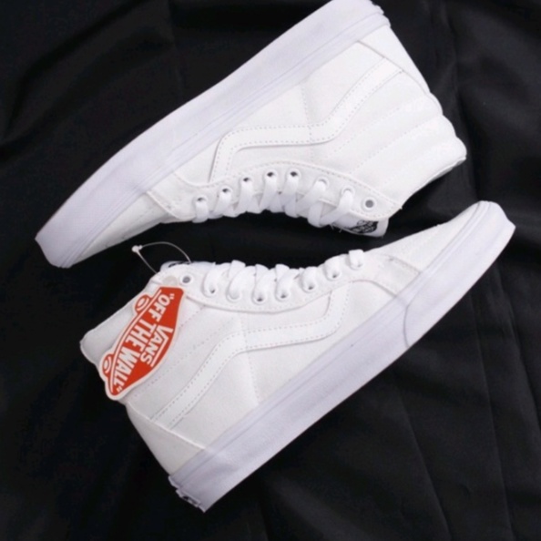 Giày Thể Thao Vans Sk8 Sk8 Trắng Vans Trắng Thời Trang Cao Cấp Cho Nam Và Nữ Giày Thể Thao Vans Trắng Cao Cổ Sk8 DT / Vans Thiết Kế Cá Tính