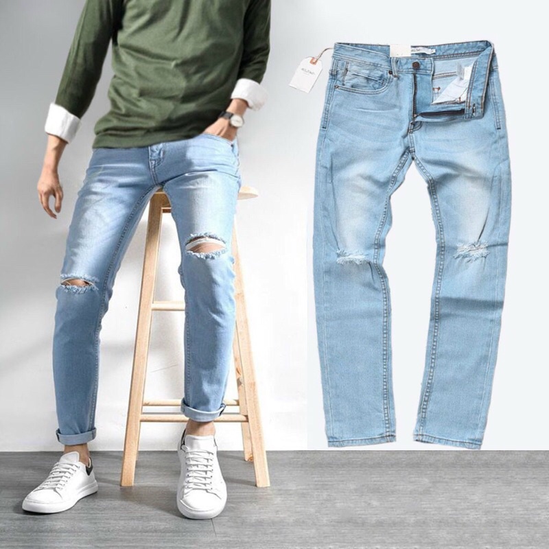 Quần Jean Nam ALLEN STORE Cao Cấp, Vải Cotton Co Giãn Mạnh, Dày Dặn,Phom Body AL258