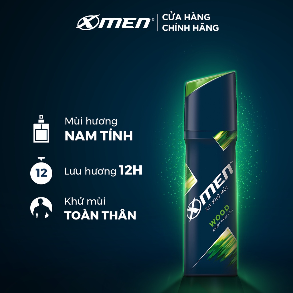 [Mã COSMEN giảm 8% đơn 250K] Xịt khử mùi X-men Wood 150ml