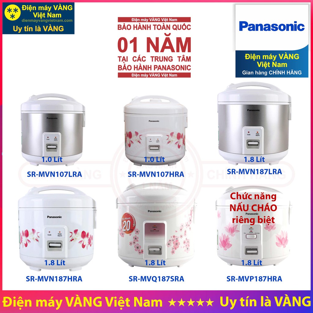 Nồi cơm điện Panasonic SR-MVN107LRA SR-MVN107HRA SR-MVN187LRA SR-MVN187HRA SR-MVQ187SRA SR-MVP187HRA - Hàng chính hãng