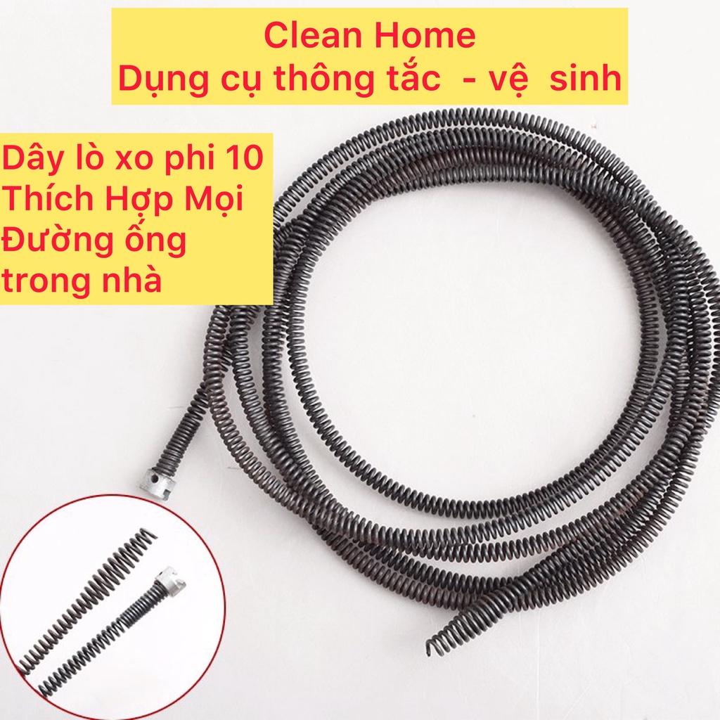 Dây Thông Cống Phi 10 Đầu Thông Lò Xo 3 Mét ( 3m dây + 1 đầu kết nối )