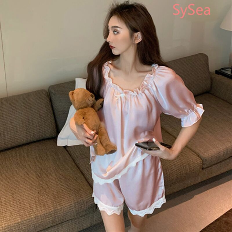 Bộ đồ ngủ tay ngắn phong cách thời trang mùa hè cho nữ