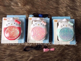 QUẠT MINI CÓ ĐÈN HÌNH KITTY SIÊU KUTE
