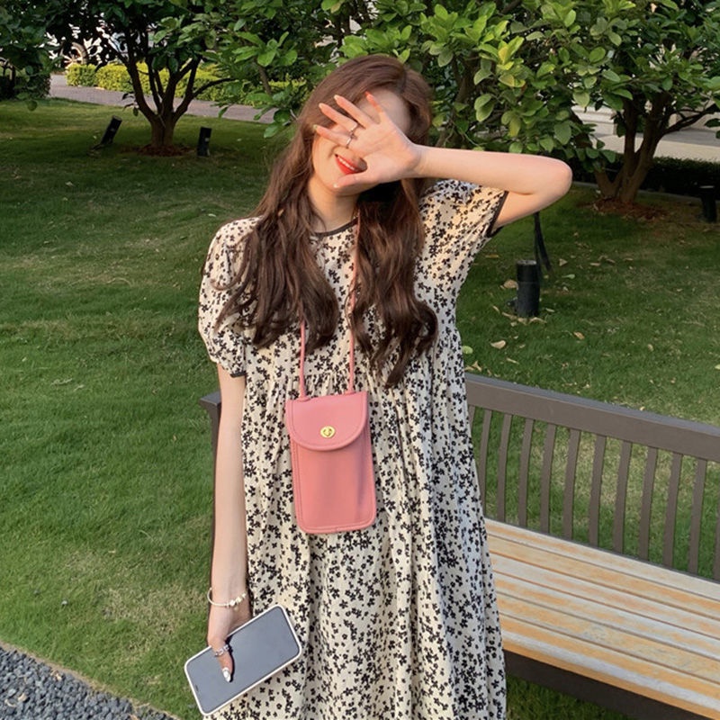 Đầm Midi Dáng Rộng Họa Tiết Hoa Phong Cách Pháp Thời Trang Mùa Hè Xinh Xắn Cho Nữ