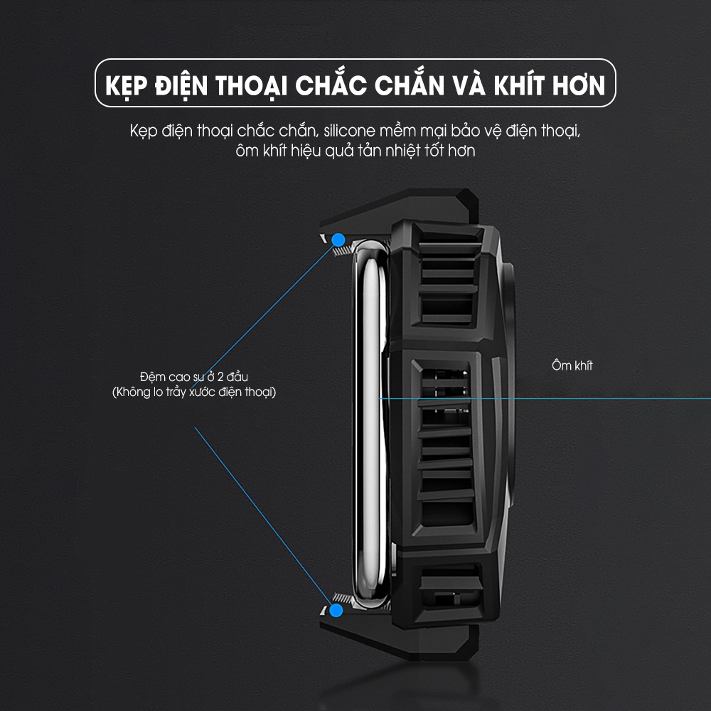 Quạt tản nhiệt điện thoại sò lạnh SIDOTECH MEMO DL05 nhỏ gọn làm mát nhanh LED RGB gaming có màn hình hiển thị nhiệt độ