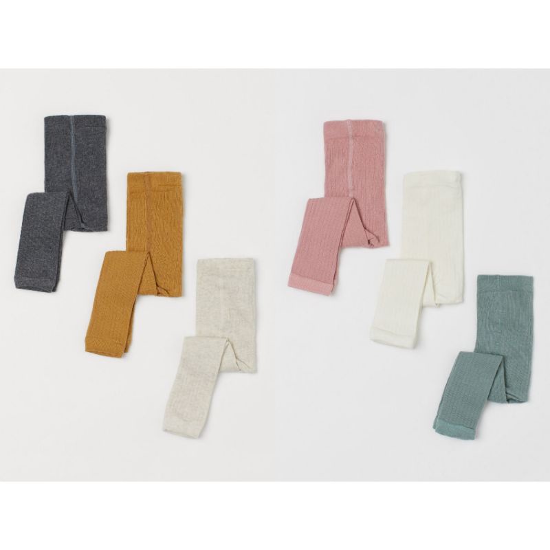 Quần Tất Len Gân Không Bàn Bé Gái H&M HM3 • 6-12M 1-2Y • Choding Home