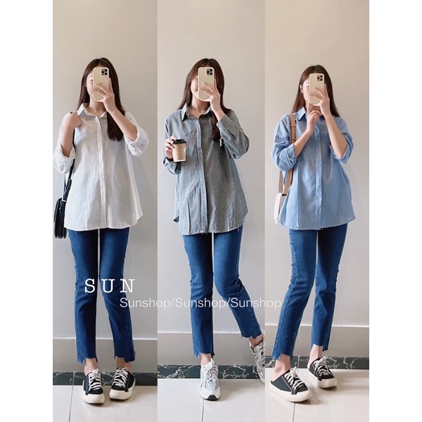 ÁO SƠ MI CÚC BÊN SƯỜN KẺ