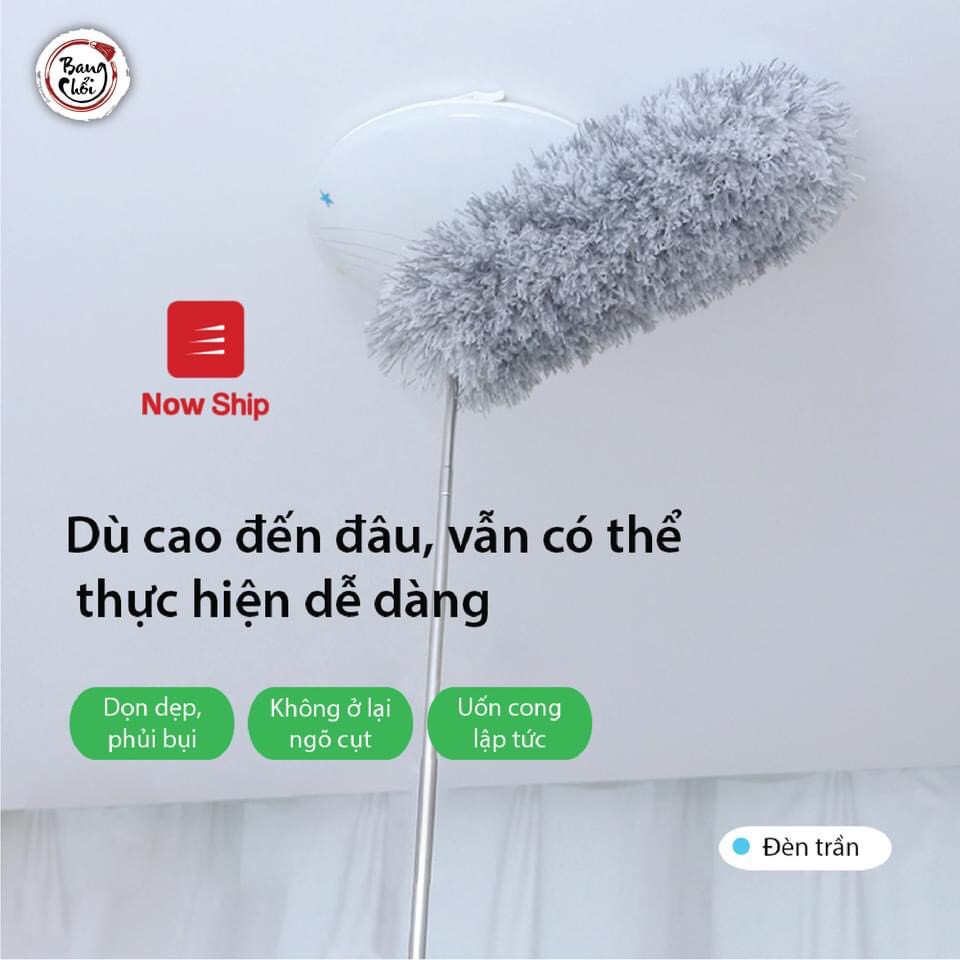 [FREESHIP❤️] Chổi quét bụi, cây phất trần thông minh hút bụi, màng nhện inox cán nhựa tiện lợi