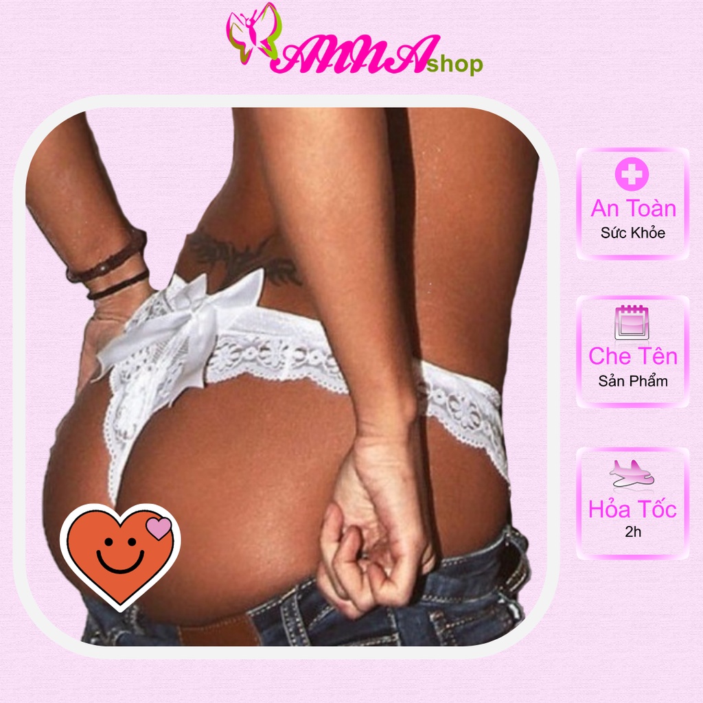 Quần lót nữ sexy lọt khe ren nơ, trẻ trung, thoải mái, thoát mát (MS 03024) Anna Shop