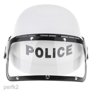 Kids Police Riot Helmet, Cop Motorcycle Visor Hat Fancy Dress Pretend Play