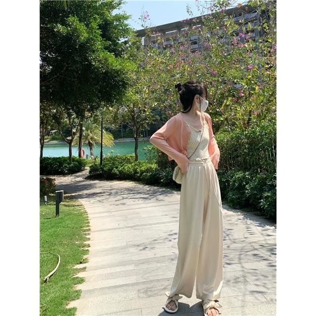 Áo Khoác Cardigan Ngắn Mỏng Màu Sắc Đơn Giản Chống Nắng Thời Trang Cho Nữ