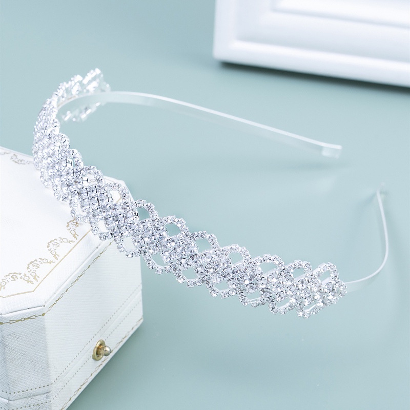 Băng Đô Cài Tóc Dạng Nén Đính Đá Phong Cách Nhật Hàn Tinh Tế Cho Cô Dâu