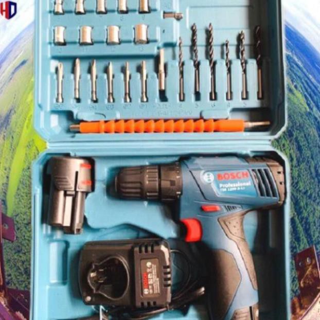 (Loại Tốt) Máy Khoan Pin Bắn Vít 12V BOSCH  - 2 Pin Chuẩn - Full Phụ Kiện 24 Chi Tiết - 100% Lõi Đồng