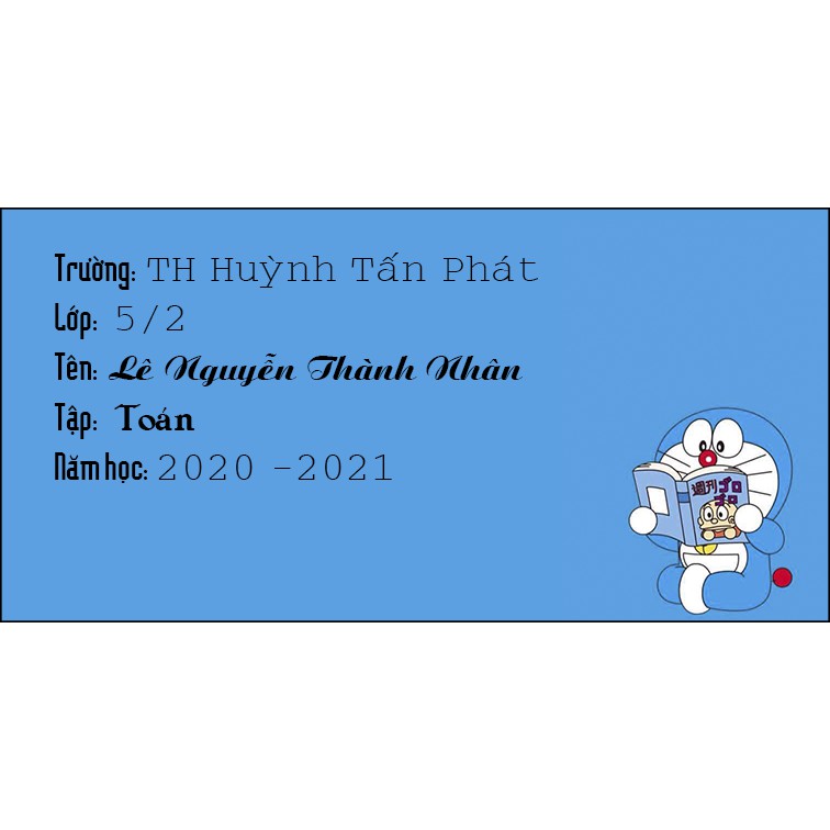 NHÃN VỞ IN HÌNH DORAEMON - IN HÌNH, THIẾT KẾ THEO YÊU CẦU