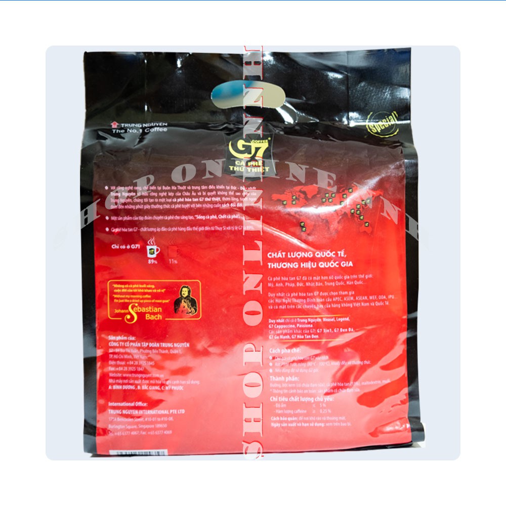 Cà phê hòa tan sữa 3in1 G7 bịch 50 gói x 16g | BigBuy360 - bigbuy360.vn