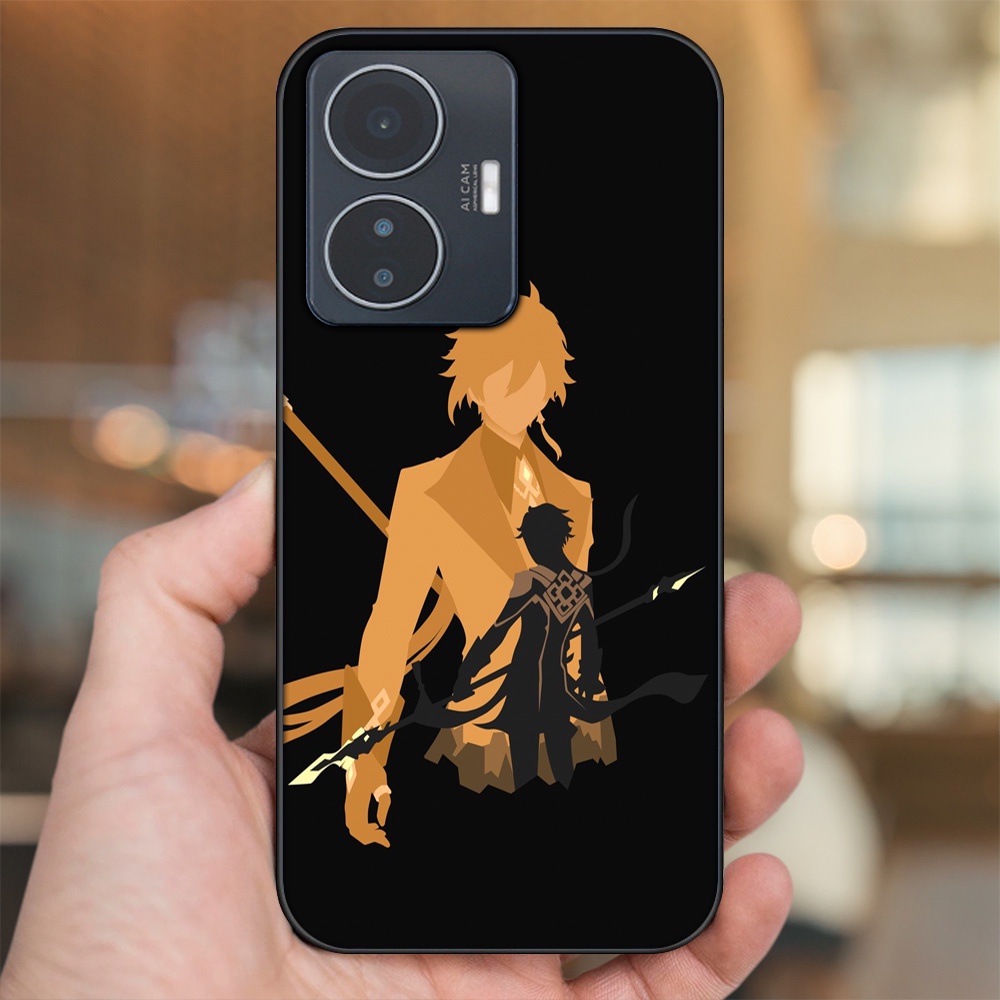 Ốp lưng Vivo Y55 2022 viền đen in hình Zhongli Genshin Impact