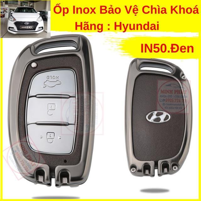 Vỏ Ốp Inox Bảo Vệ Chìa Khoá xe Ô Tô Hyundai i10 Santafe i20 Sonata