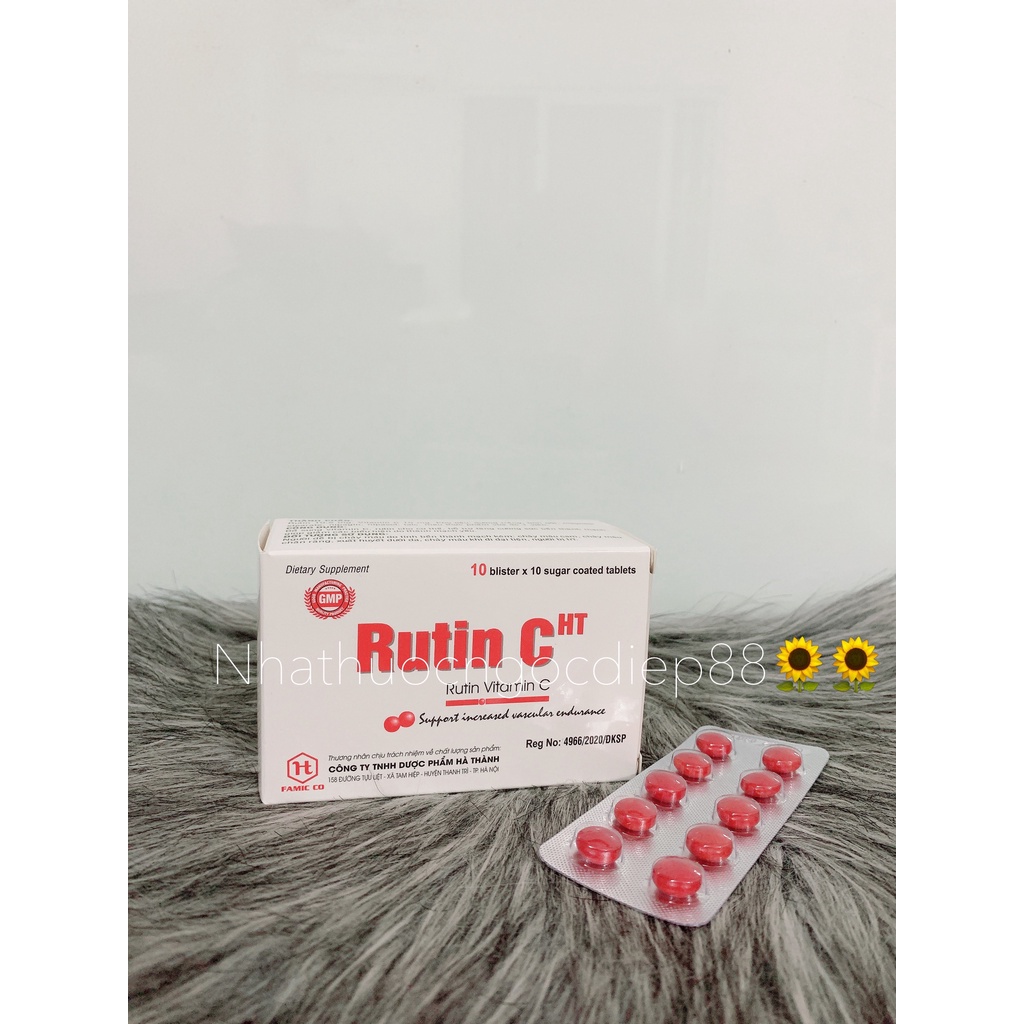 Rutin C HT Bổ Sung Vitamin C (Hộp 100 viên)