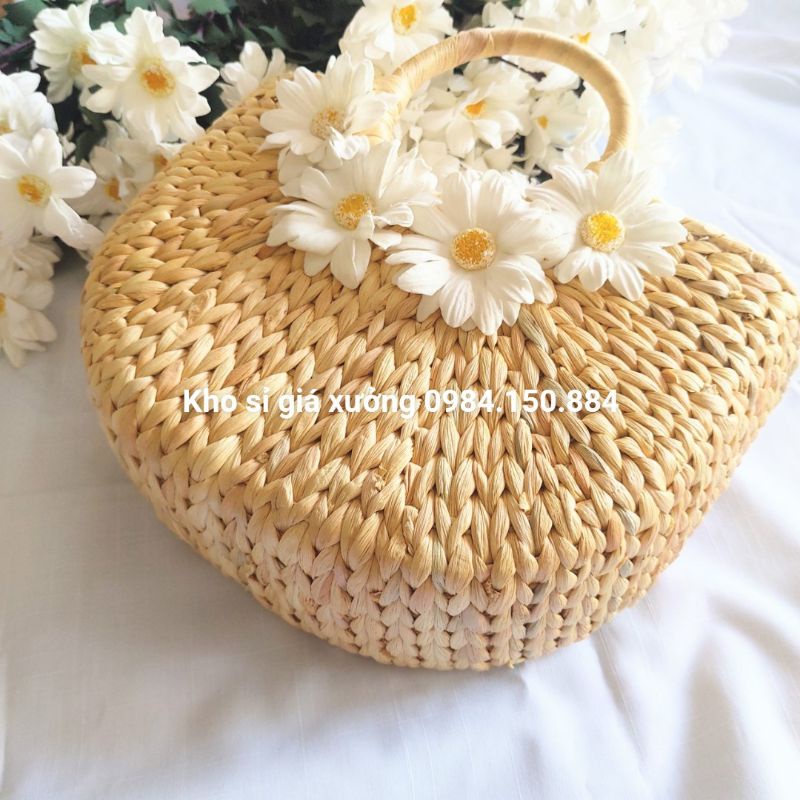 (Xưởng sx, kho sỉ) Túi lục bình bán nguyệt cầm tay