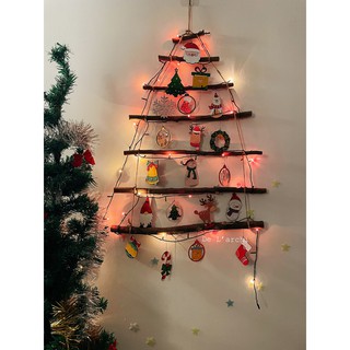 Cây thông Noel bằng gỗ kèm 20 món phụ kiện mộc đi kèm, tặng 12 màu +2 cọ