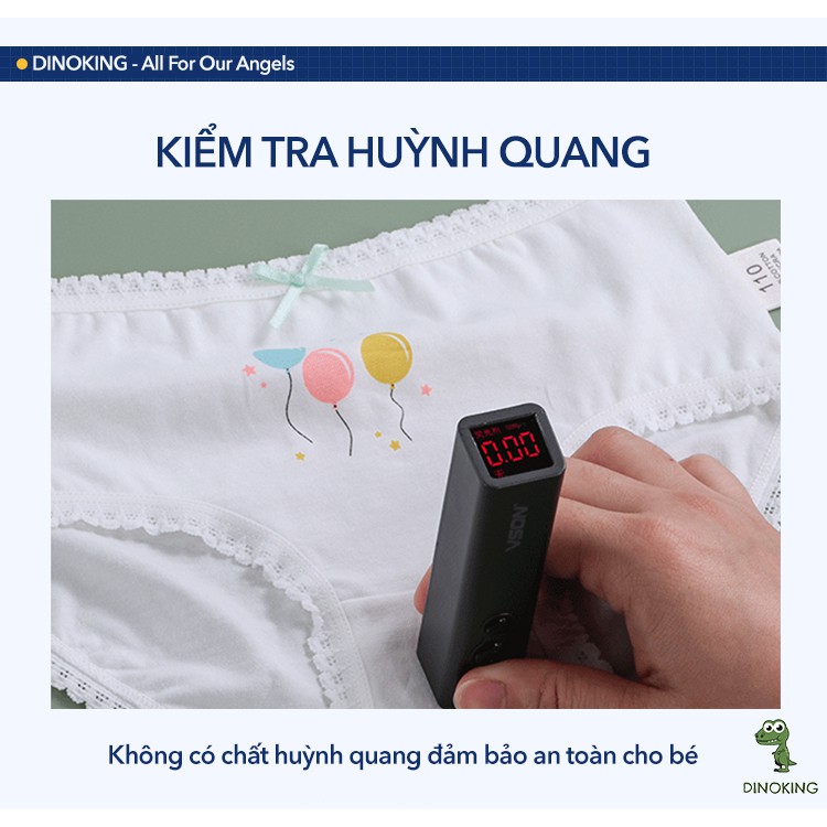 Quần lót bé gái DINOKING [COMBO 4 CHIẾC] Quần chip tam giác cho bé xuất dư chất cotton cao cấp siêu mềm mịn QC03