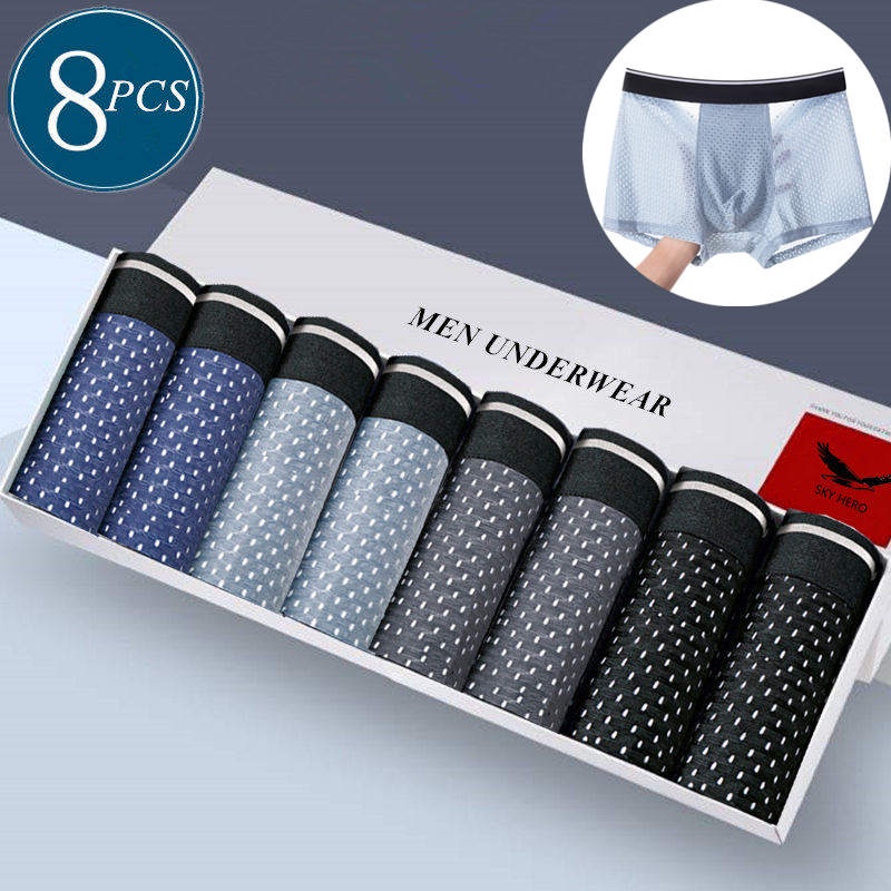 [8 Trong 1] Quần Lót Nam Dạng Lưới, Quần Lót Nam
