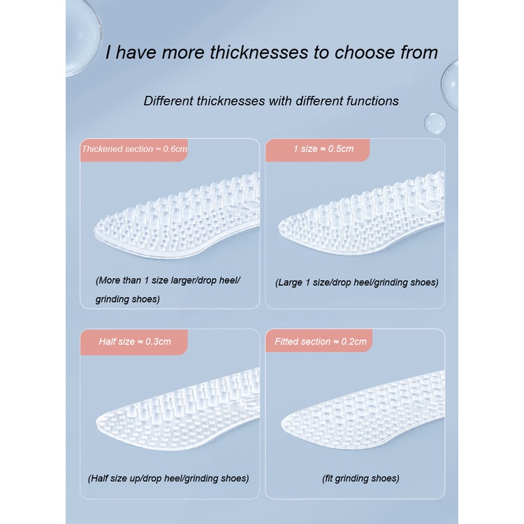1 Cặp Đệm Silicone Dán Gót Giày Chống Trượt Trong Suốt Cho Nam Nữ
