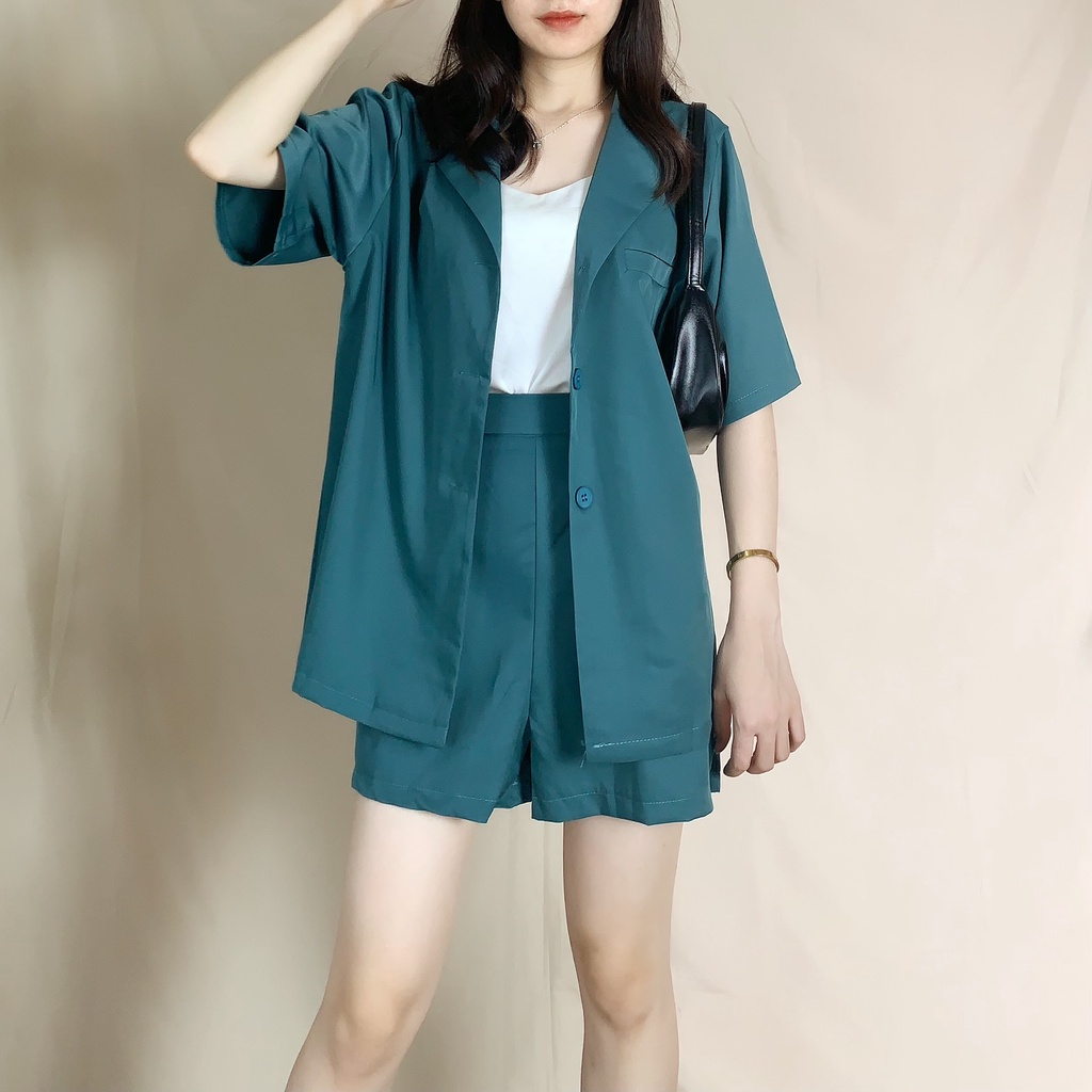[Mã FAMARAL1 giảm 10K đơn 50K] [Ảnh thật/Sẵn] Set vest 3 cúc dọc ngắn tay/Set blazer ngắn tay S2178 Dorastyle