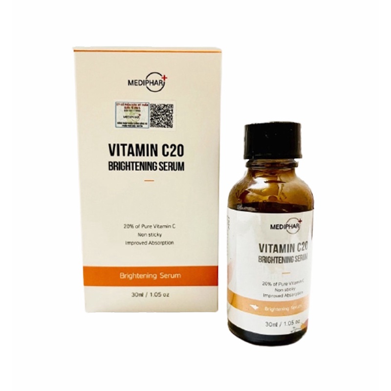 Serum Vitamin C20 Mediphar Giảm Nhăn Chống Nám Làm Sáng Da Brightening Mediphar 30ml - Khongcoson