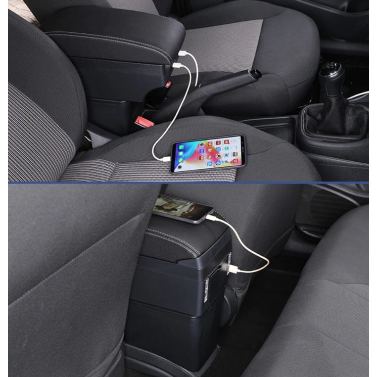Hộp tỳ tay ô tô Nissan Almera đa năng tích hợp 6 cổng USB