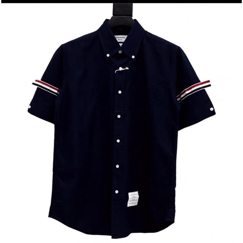 Áo sơ mi thom browne đen tay ngắn
