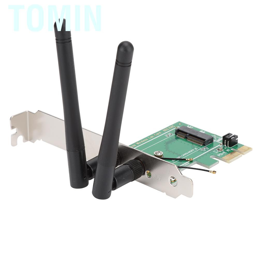 Tomin A+E/E key M.2 to PCI-E PC Wireless WiFi Bluetooth Network Card Adapter Board GH