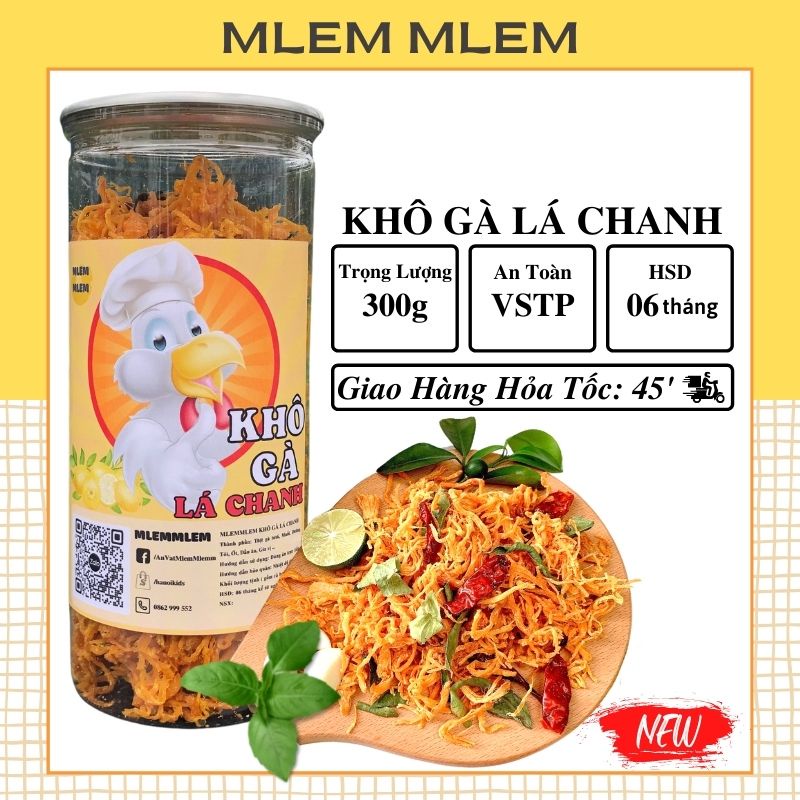 Khô gà lá chanh 300gr MlemMlem đồ ăn vặt vừa ngon vừa rẻ | BigBuy360 - bigbuy360.vn
