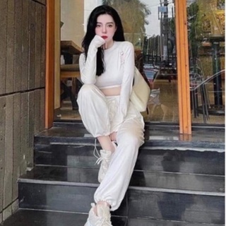 Quần bom nỉ da cá trơn UNISEX chất dày dặn thun ống rộng bo ống