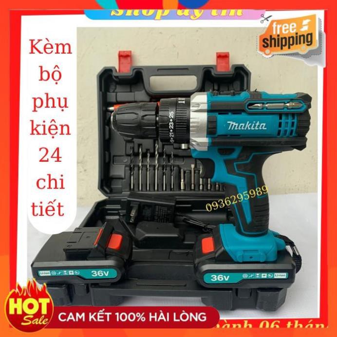 Máy khoan pin Makita 36V máy 3 chức năng khoan sắt, khoan gố, bắn tôn, siết mở ốc