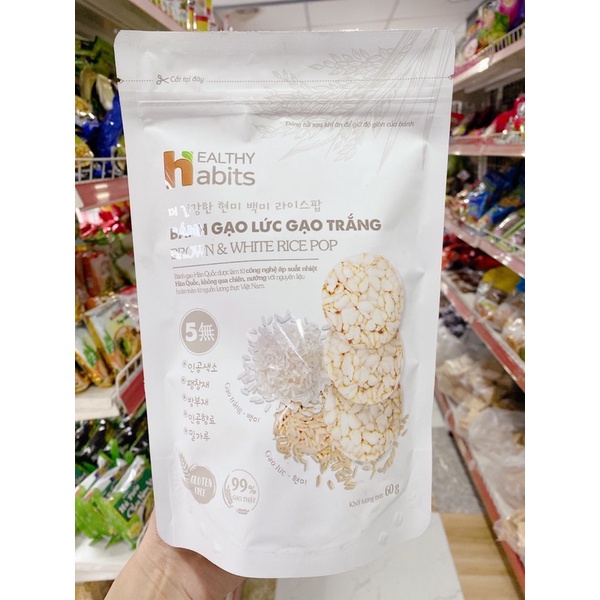 BÁNH GẠO LỨT GẠO TRẮNG HEALTHY HABITS GÓI 60g- ĂN KIÊNG, GIẢM CÂN, ĂN VẶT HEALTHY