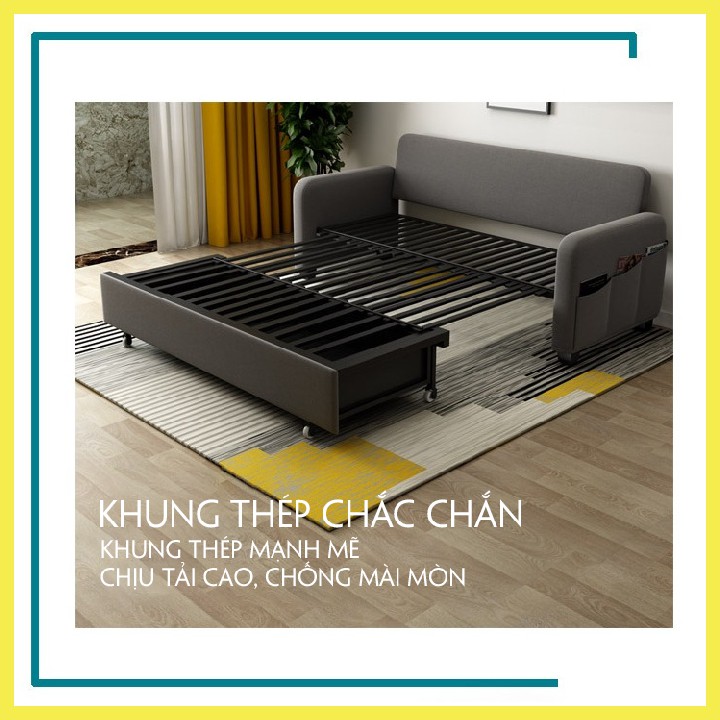 Giường Sofa Thông Minh Gấp Gọn Tích Hợp 2 Tính Năng Vừa Làm Gường Vừa Làm Ghế,Ghế sofa giường cao cấp KT 1m6x1m9