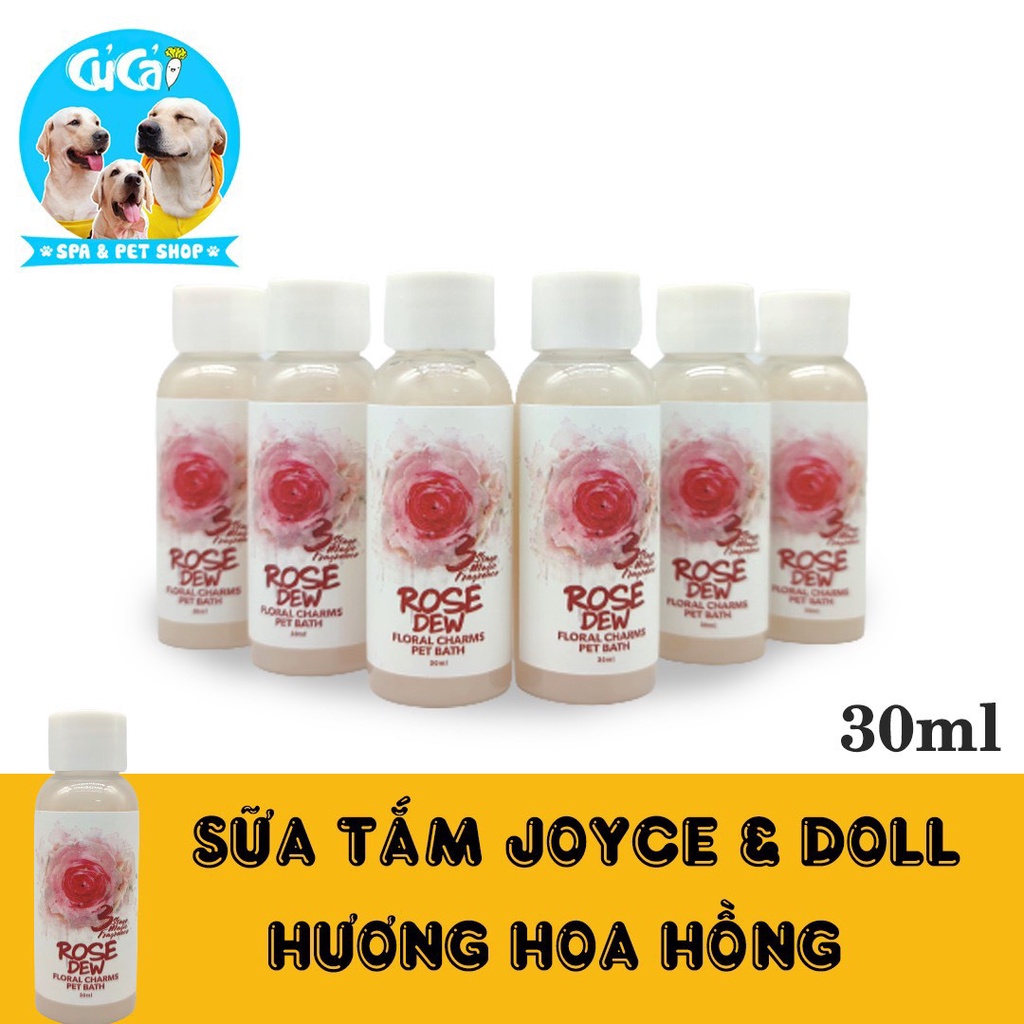 Sữa tắm nước hoa cho chó mèo Joyce & Dolls 30ml lưu hương thơm lâu, sữa tắm cho chó mèo cao cấp - Củ Cải Pet Shop