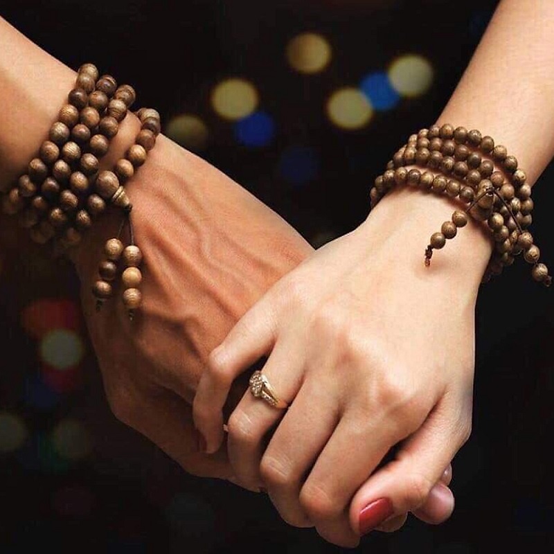 Vòng Đeo Tay 108 Hạt Gỗ Ngâm Trầm, Mùi Hương Tự Nhiên, Kèm Hộp Đưng Sang Trọng